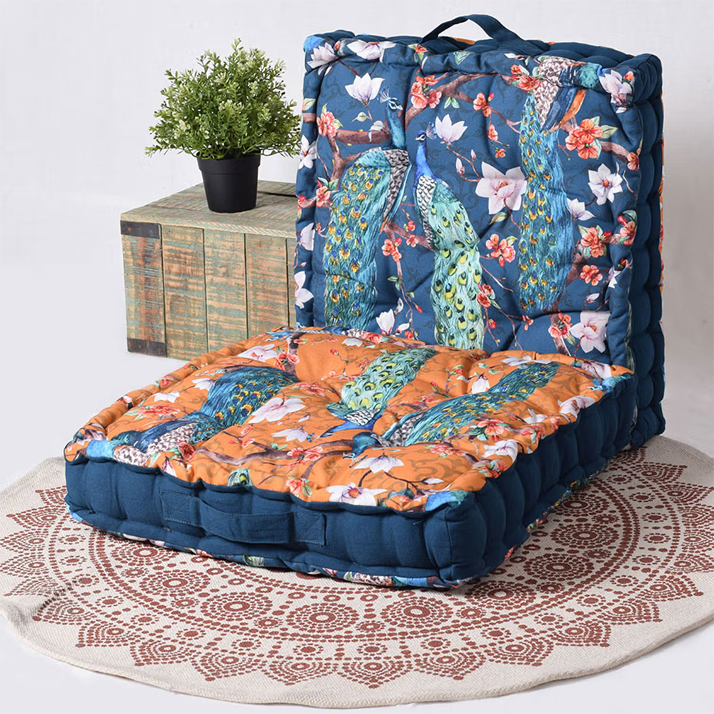 BLANC9 Gulmohar Matlas Floor Cushion(50X50X10 cm)