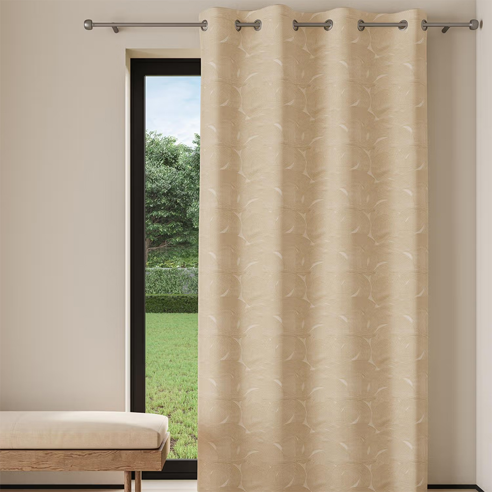 Ddecor Live Beautiful Readymade Eyelet Door Curtain, Beige