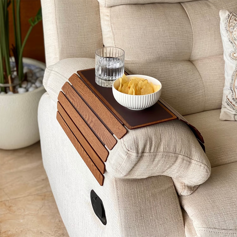 Mason Home Elm Sofa Armrest Tray Brown