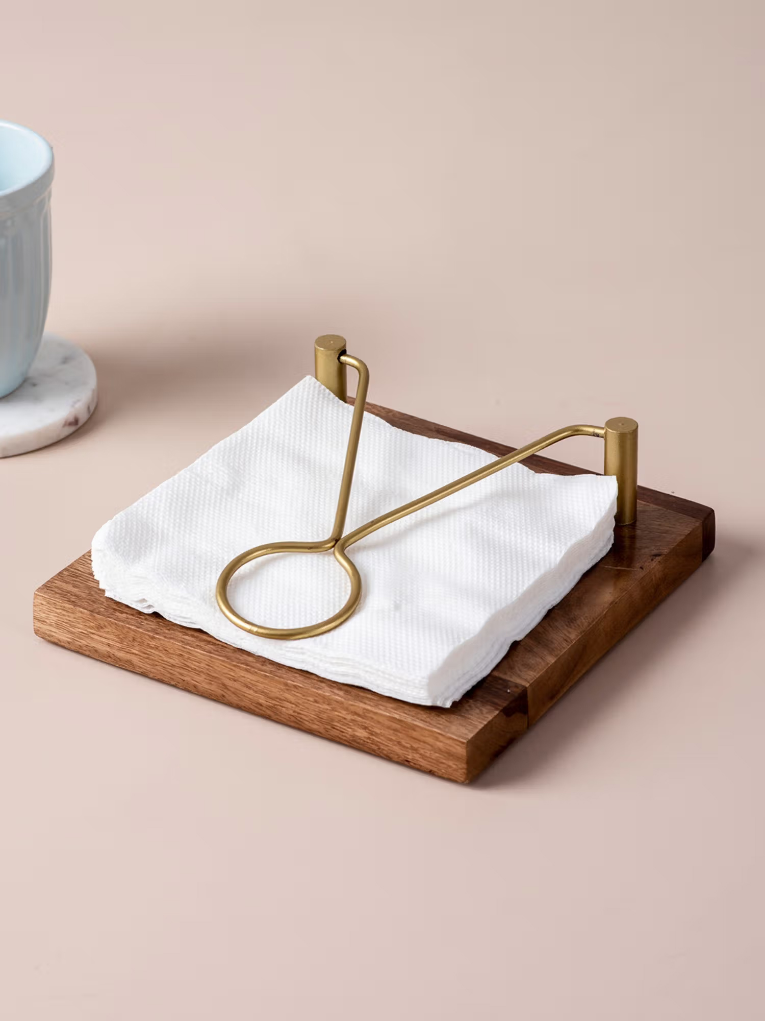 Nestroots Inseparable Teak Wood Napkin Holder