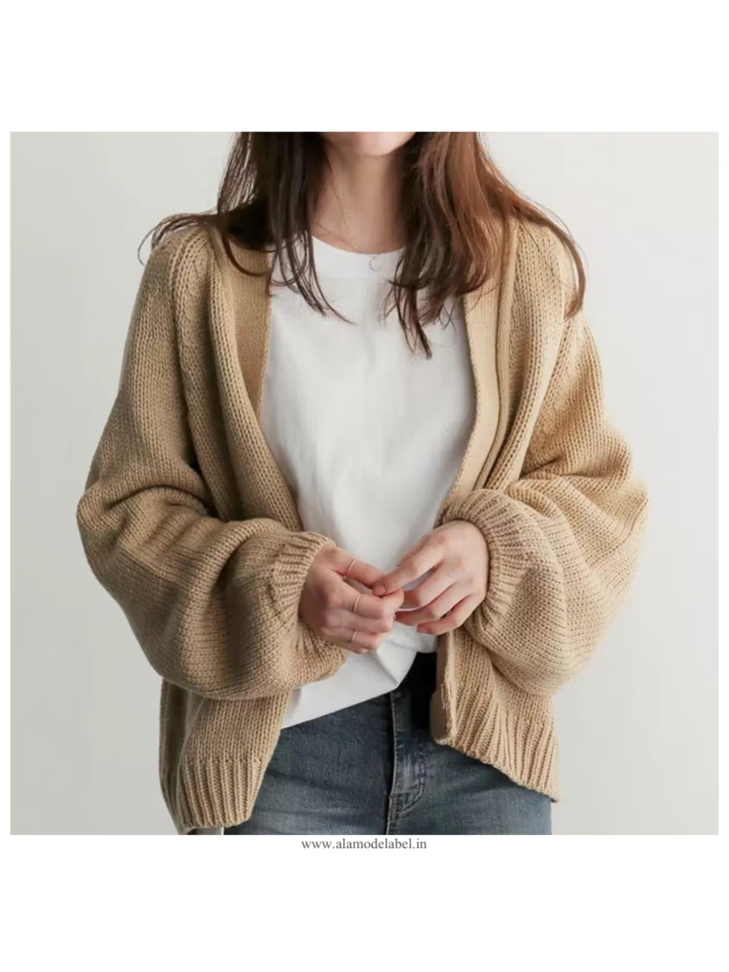 MISS MOSA BY AKANKSHA Women Beige Noter Luxury Cardigan