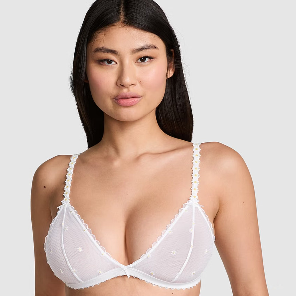 Victoria's Secret Pink Wink Triangle White T-Shirt Bra