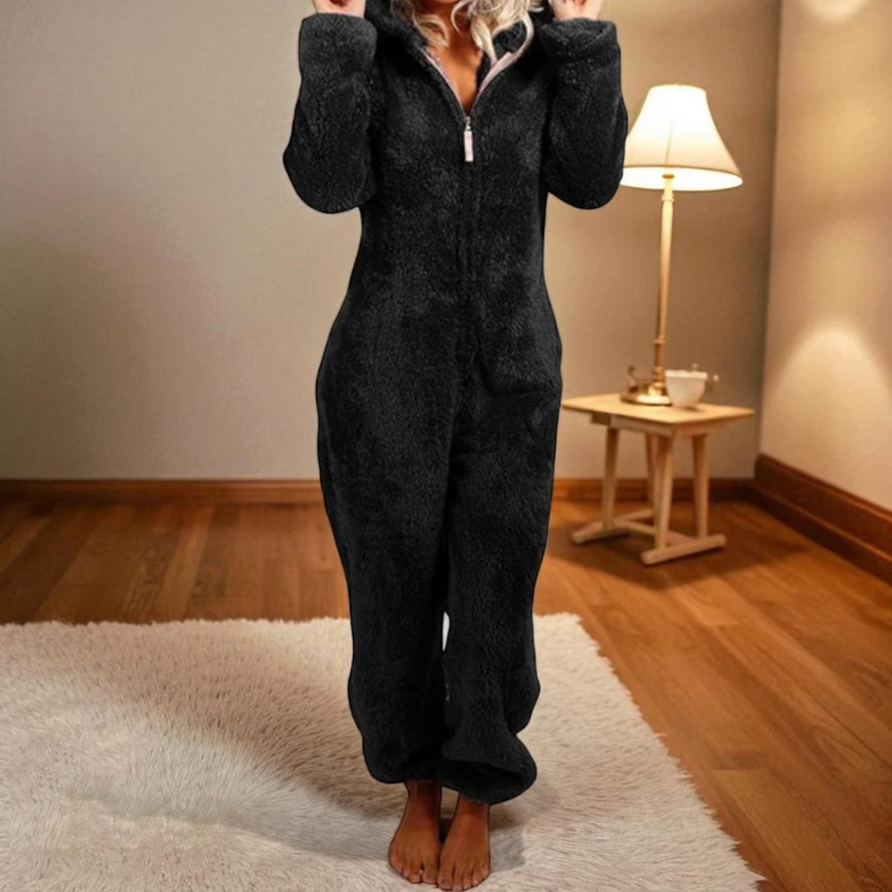 Women’s Fluffy Teddy Bear Onesie Pajamas With Ears