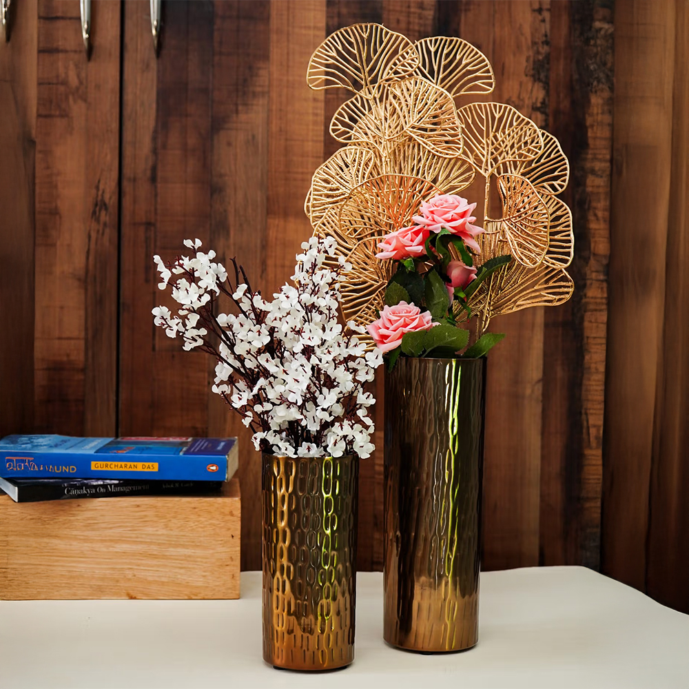 Ekhasa Unbreakable Metallic Gold Flower Vase
