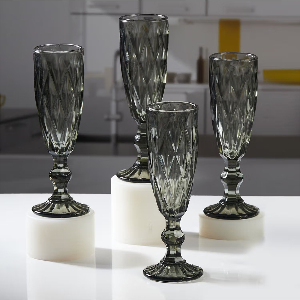 Kookee Grey Crystal Wine Glass (Set Of 4)