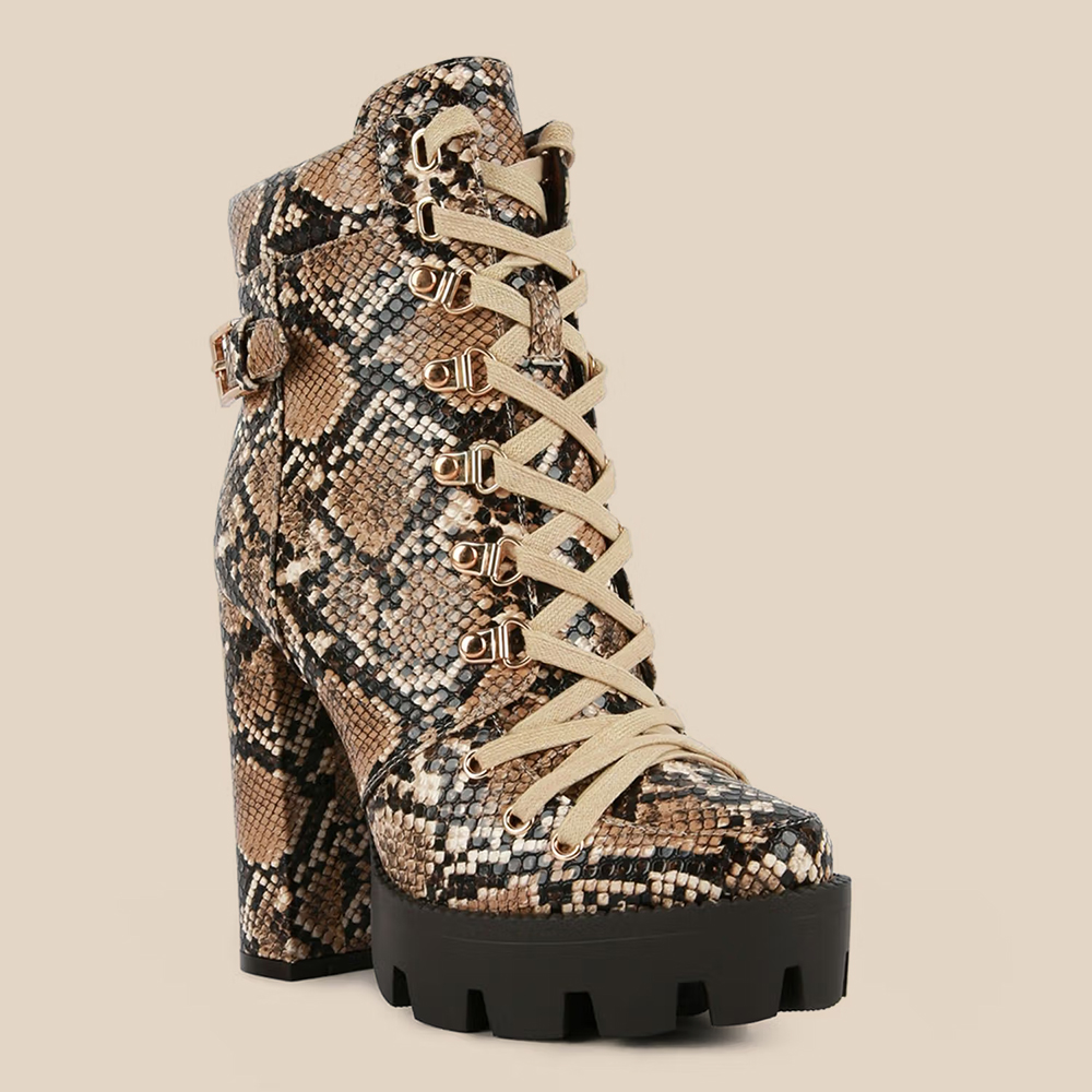 London Rag Animal Printed Tan Boots