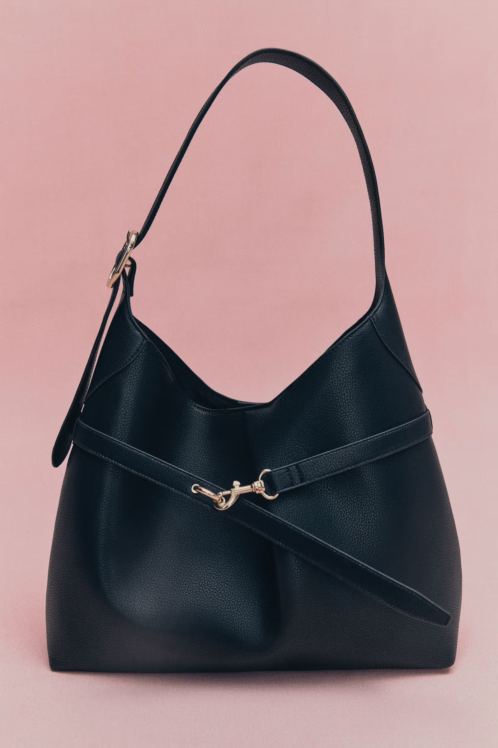 H&M Women Black Slouchy Shoulder Bag