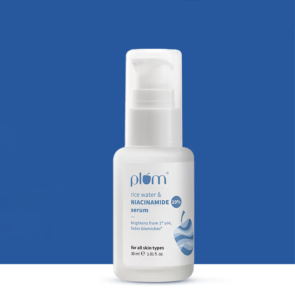 Plum 10% Niacinamide Brightening Face Serum With Rice Water, Fades Acne Marks, For Oily To Dry Skin