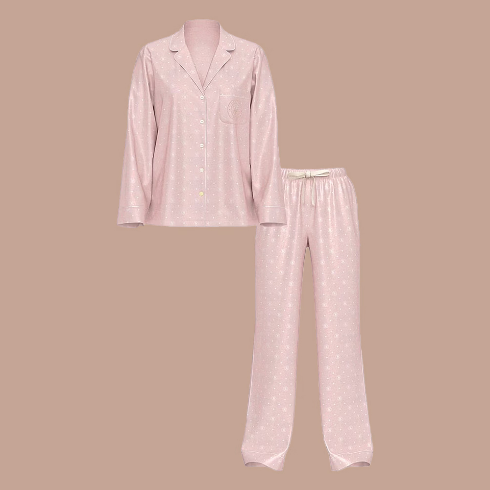 Glazed Satin Nightsuit Pink (S)