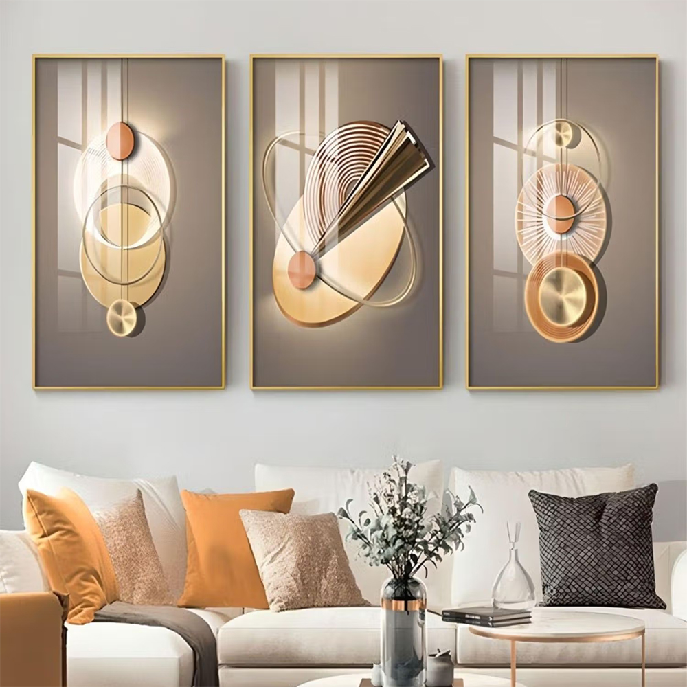 The Handmade Flair Khaki & Orange Neutral Chic Aesthetics Sun Moon Wall Art (Pack of 3)