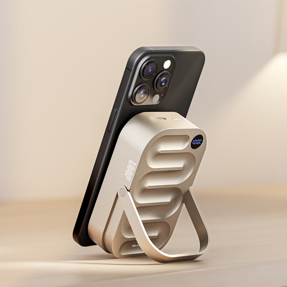 Loop Qi2-Certified MagSafe-Compatible Aluminium Power Bank 20000 mAh - Titanium