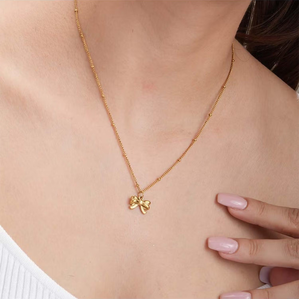 Palmonas Women Ribbon Pendant Necklace