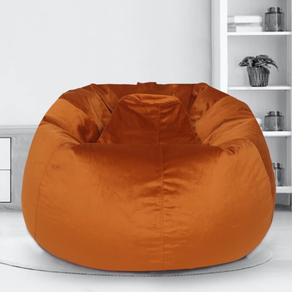Eyda Copper Velvet Bean Bag Cover without Beans - 2XL