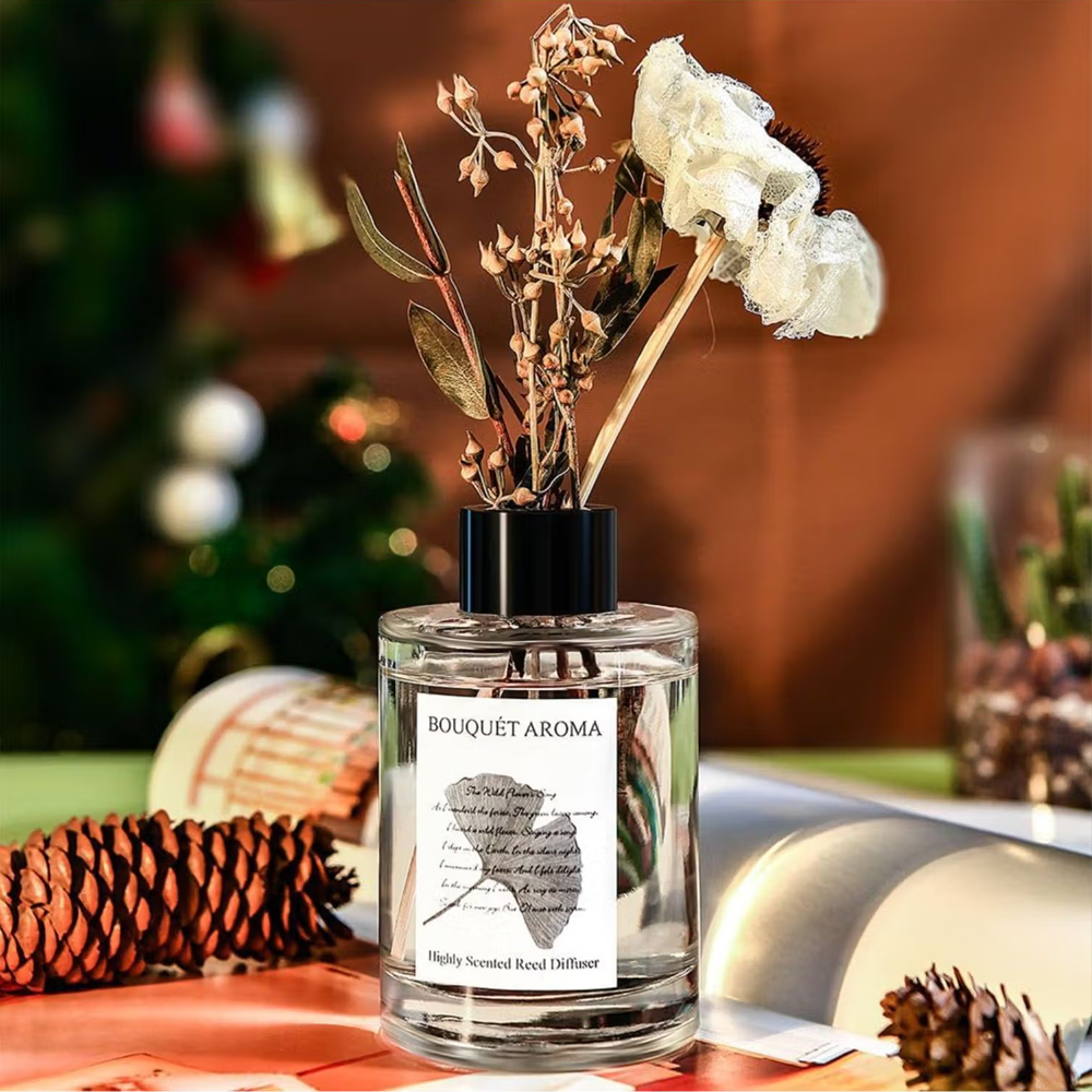 Silver Martini Reed Diffuser - 120ML English Pear & Freesia Elegant Home Fragrance