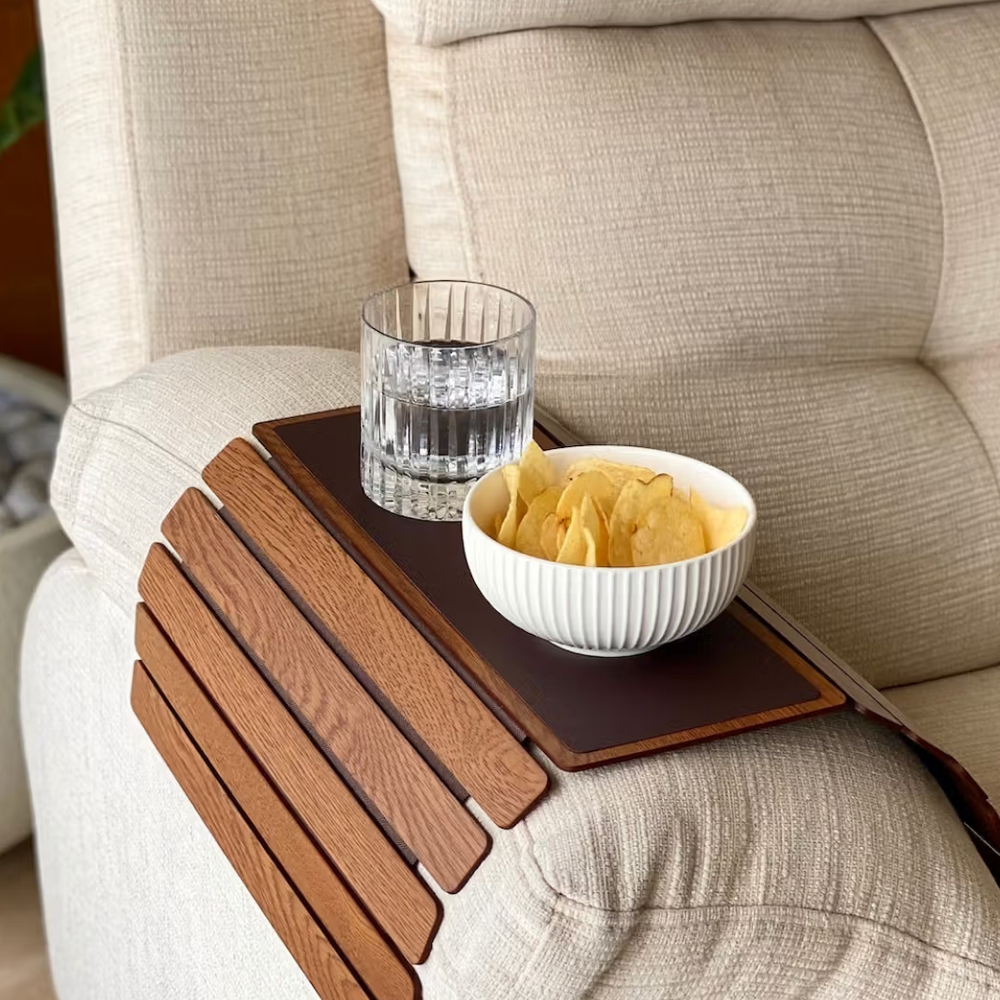 Mason Home Elm Sofa Armrest Tray Brown