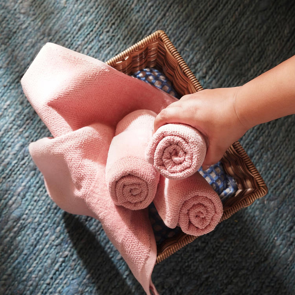 Pure Home + Living Pink Sheared Hand Towels (Set Of 4)
