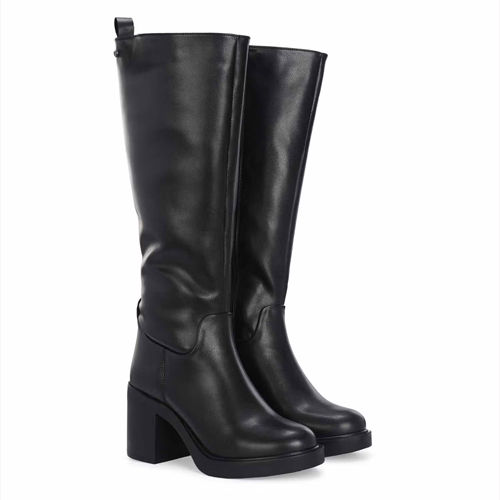 Delize Women Black Synthetic Round Toe High Top Casual Boots