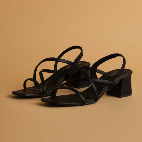 ERIDANI Solid Black Seren Heels