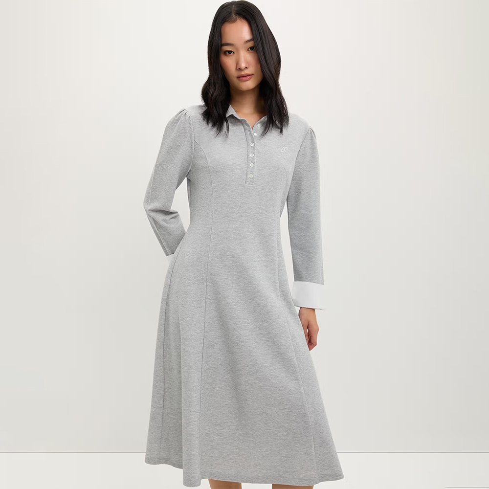 Polo Dress - Light Grey