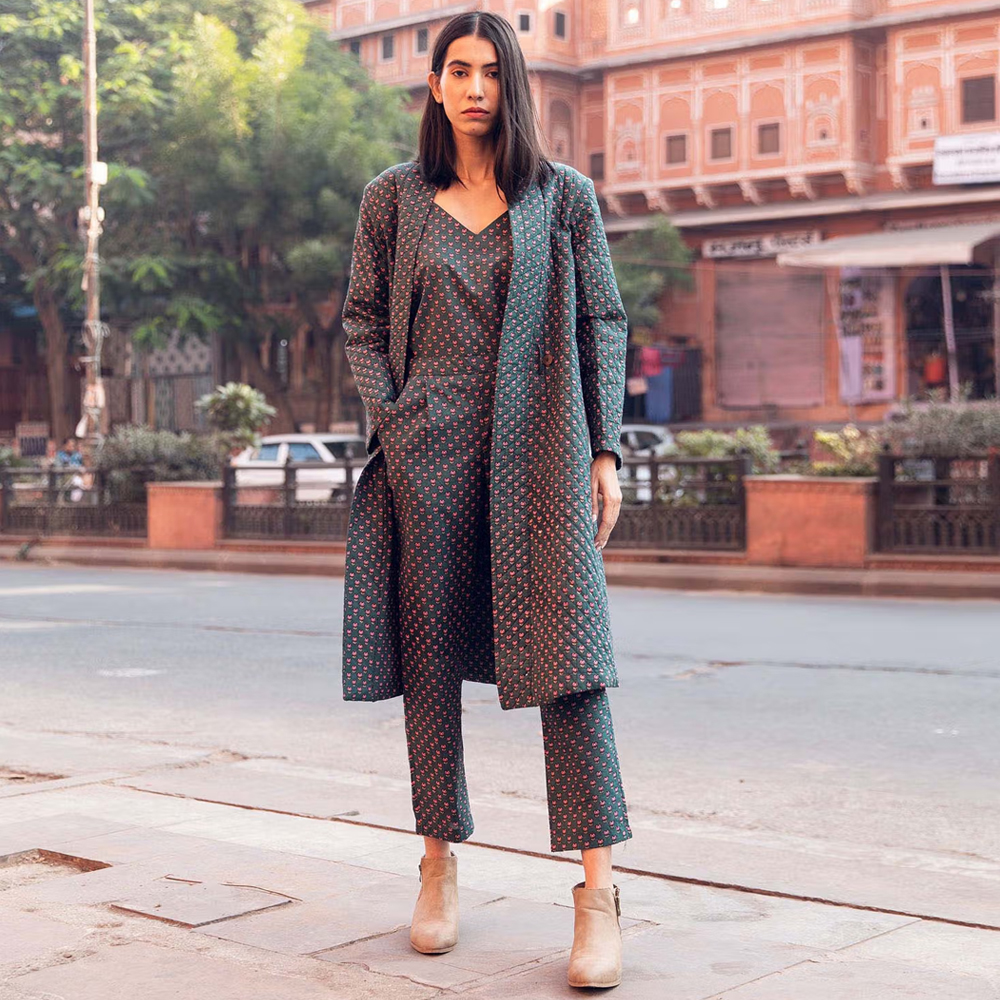 Gulabo Jaipur Kafia Emerald Co-ord (Set of 3)